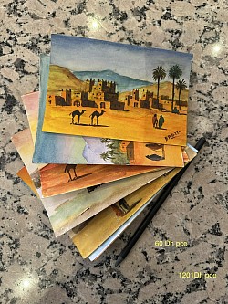 Cartes peintes à la main